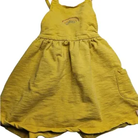Little Bird Boutique Girls Sz 7-8 Mustard Yellow Jumper Rainbow Embroidered