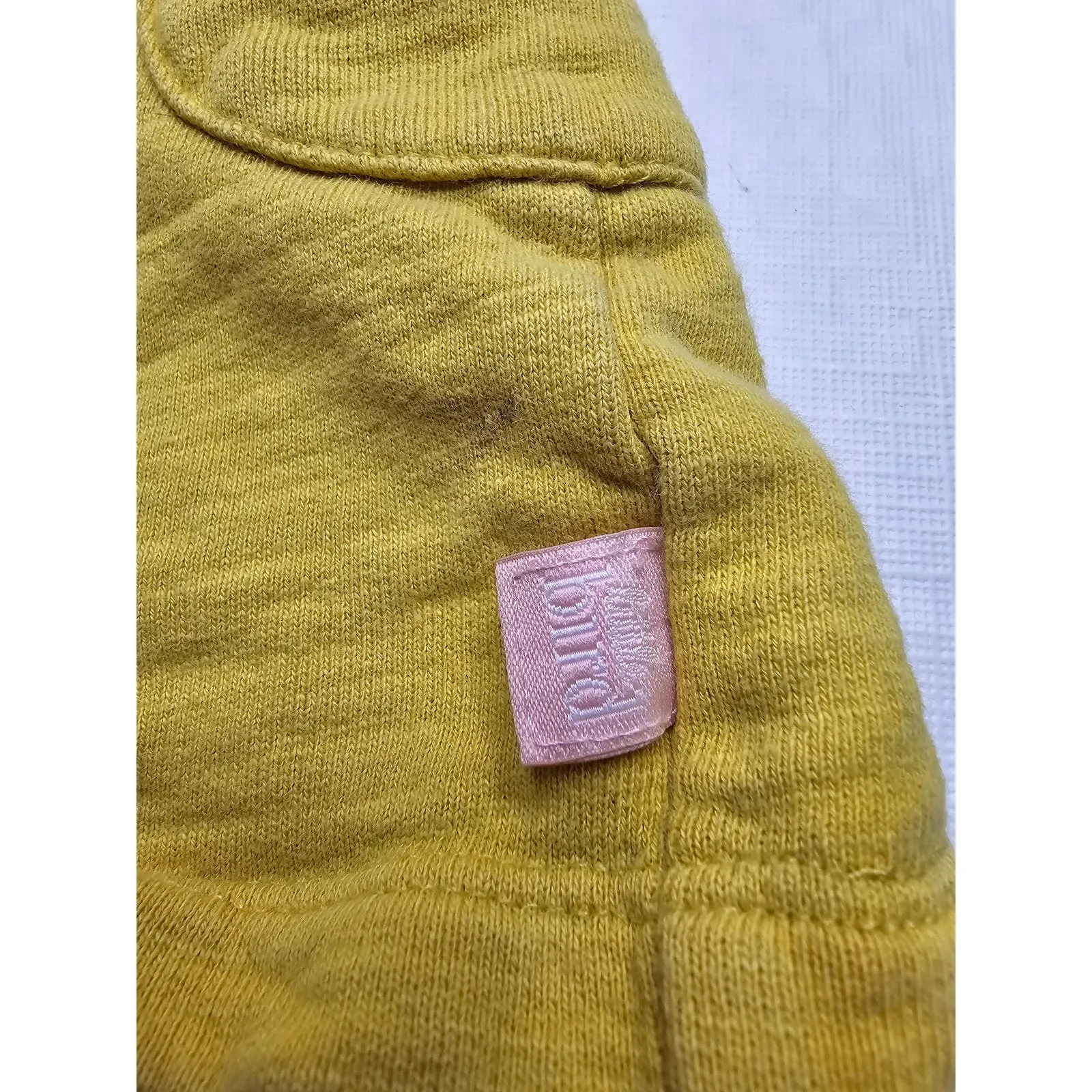 Little Bird Boutique Girls Sz 7-8 Mustard Yellow Jumper Rainbow Embroidered