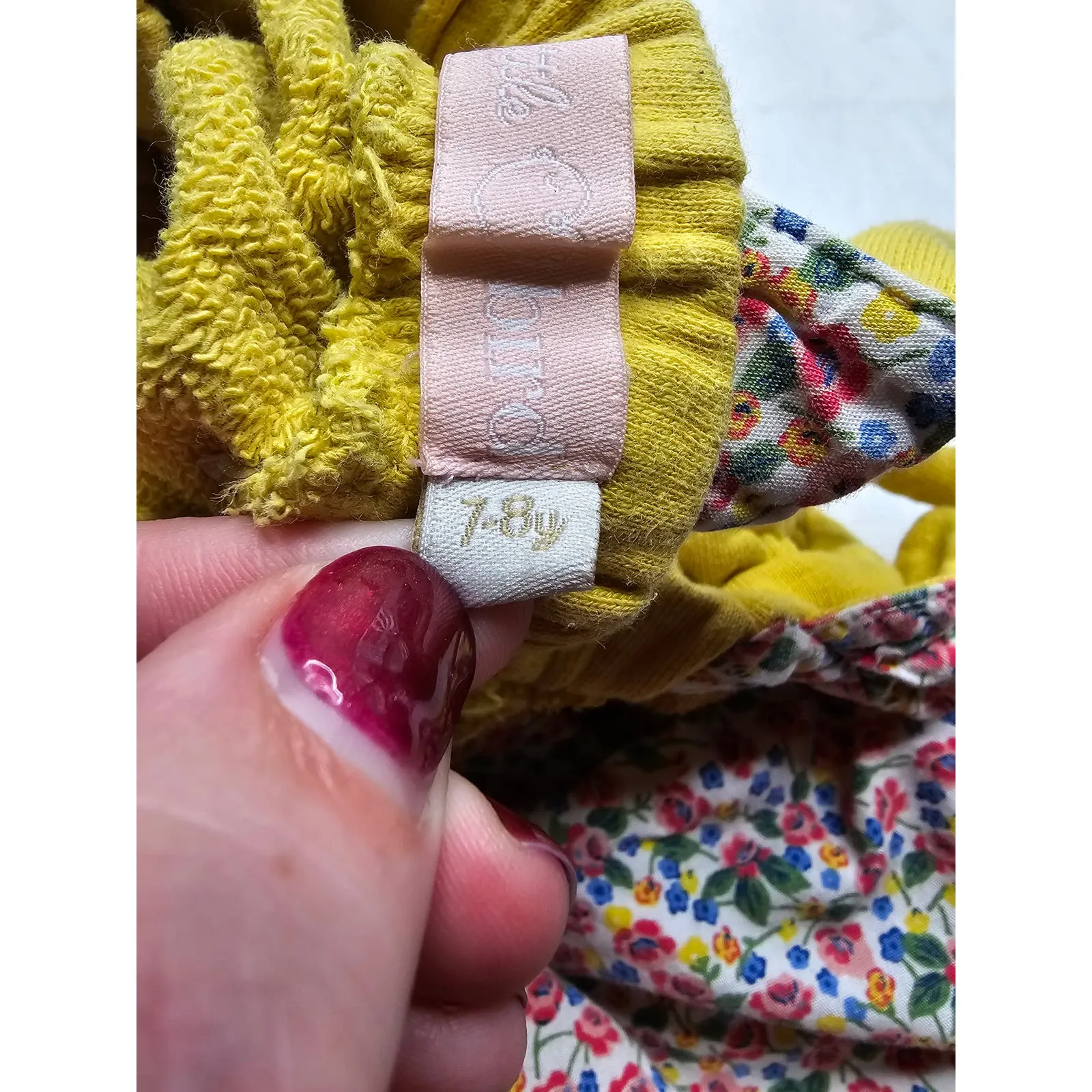 Little Bird Boutique Girls Sz 7-8 Mustard Yellow Jumper Rainbow Embroidered