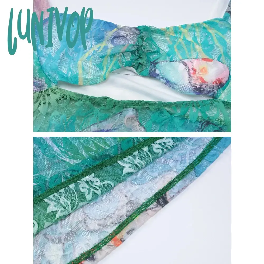 Lunivop Butterfly Print Lace Mesh Cut Out Summer Dress Transparent Y2k Fairycore Sleeveless Long Dresses For Women