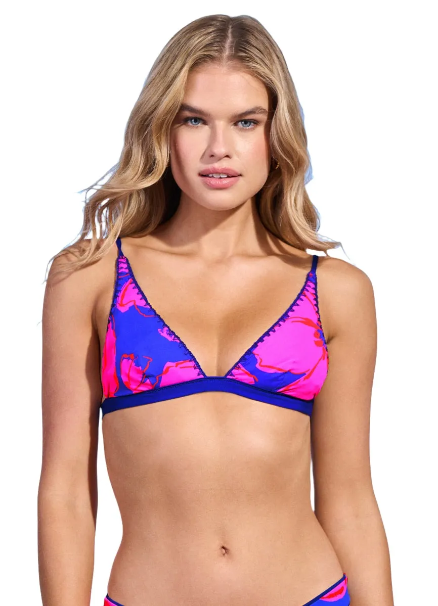 Maaji Cobalt Blue Ivy Fixed Triangle Bikini Top