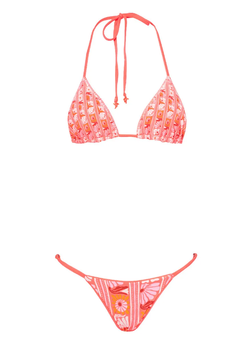 Maaji Fire Coral Alana Sliding Triangle Bikini Top