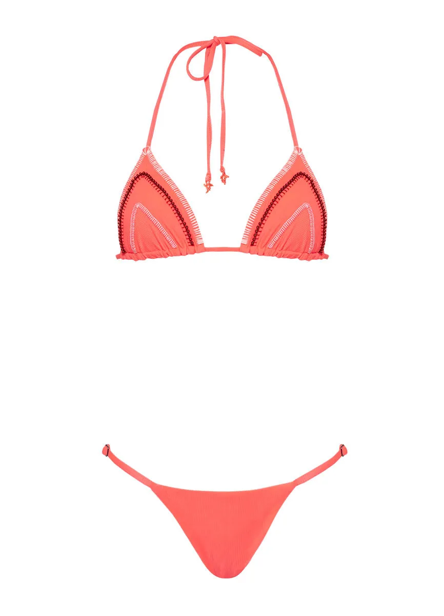 Maaji Fire Coral Alana Sliding Triangle Bikini Top
