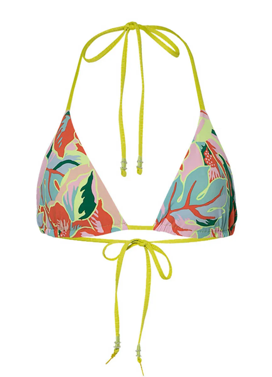 Maaji Lime Green Balmy Sliding Triangle Bikini Top