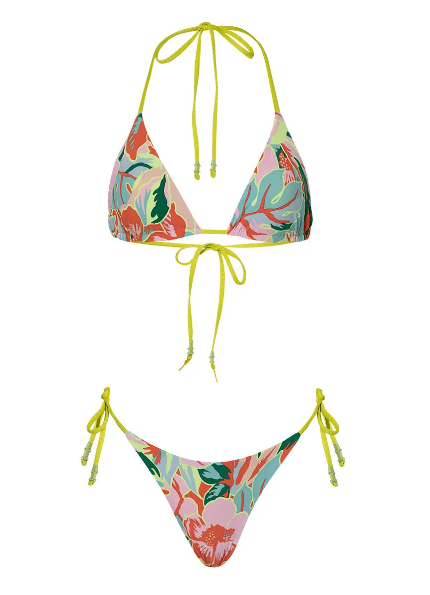 Maaji Lime Green Balmy Sliding Triangle Bikini Top