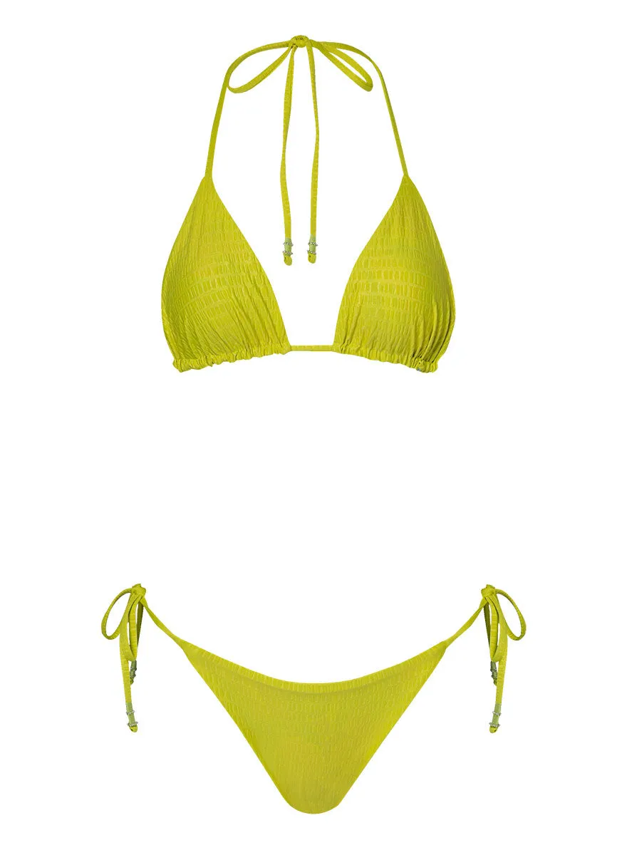 Maaji Lime Green Balmy Sliding Triangle Bikini Top
