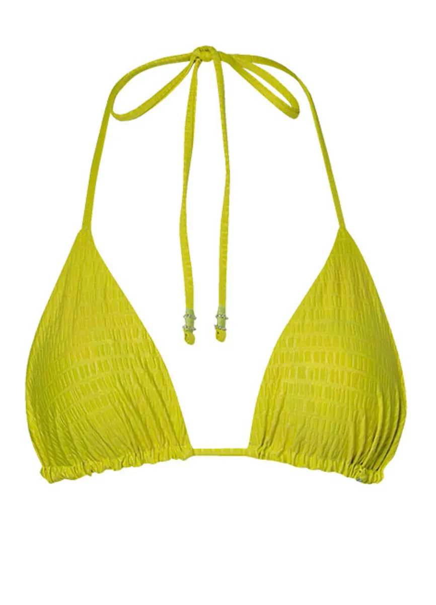 Maaji Lime Green Balmy Sliding Triangle Bikini Top