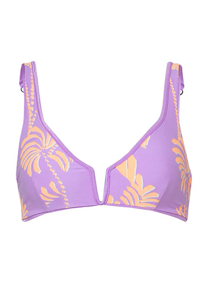 Maaji Metallic Lilac Victoria V Wire Bralette Bikini Top