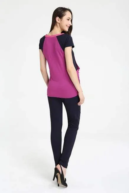 Orea Contrast Nursing Top Plum