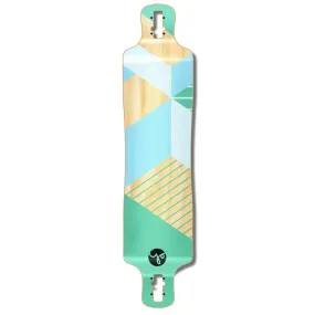 Punked Lowrider Longboard Deck - Geometric Series - Green