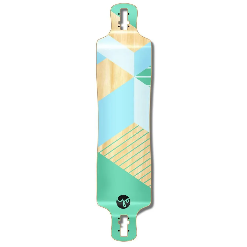 Punked Lowrider Longboard Deck - Geometric Series - Green