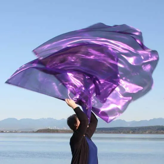 Purple Metallic Worship Flags