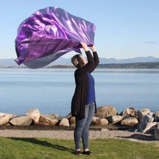 Purple Metallic Worship Flags