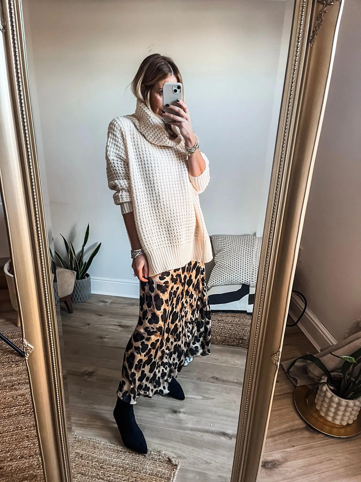 Roll Neck Chunky Long Jumper