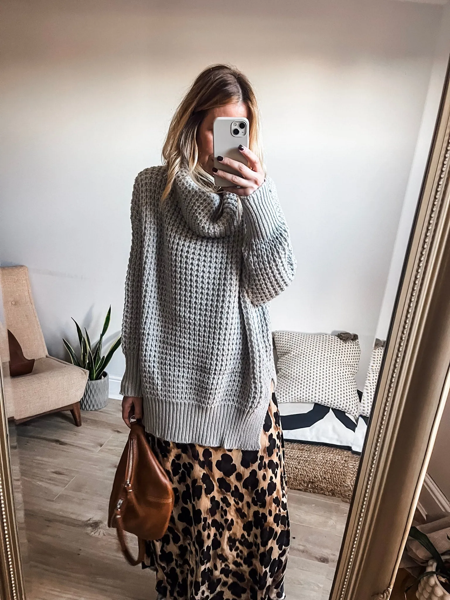Roll Neck Chunky Long Jumper
