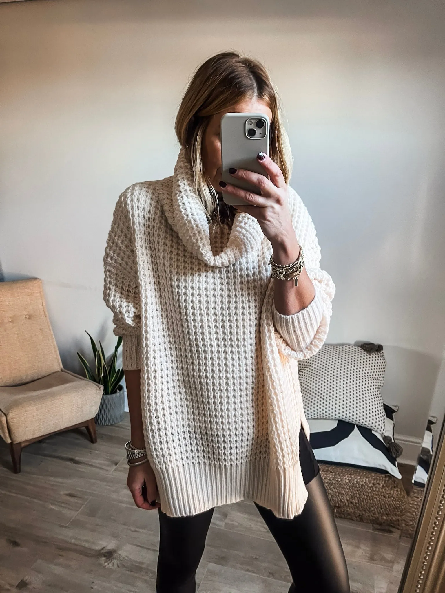 Roll Neck Chunky Long Jumper