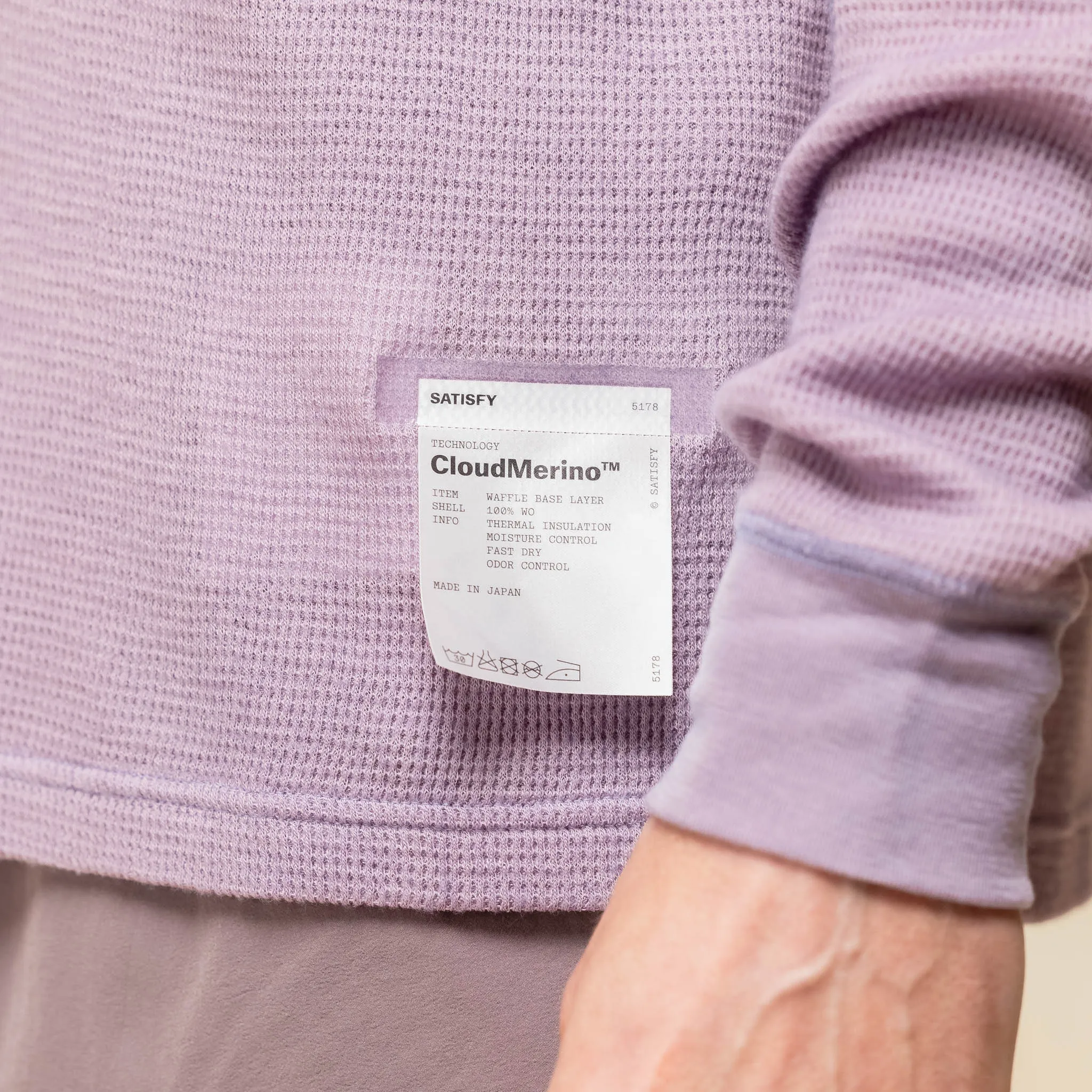 Satisfy Running - CloudMerino™ Waffle Base Layer L/S T-Shirt - Dusk