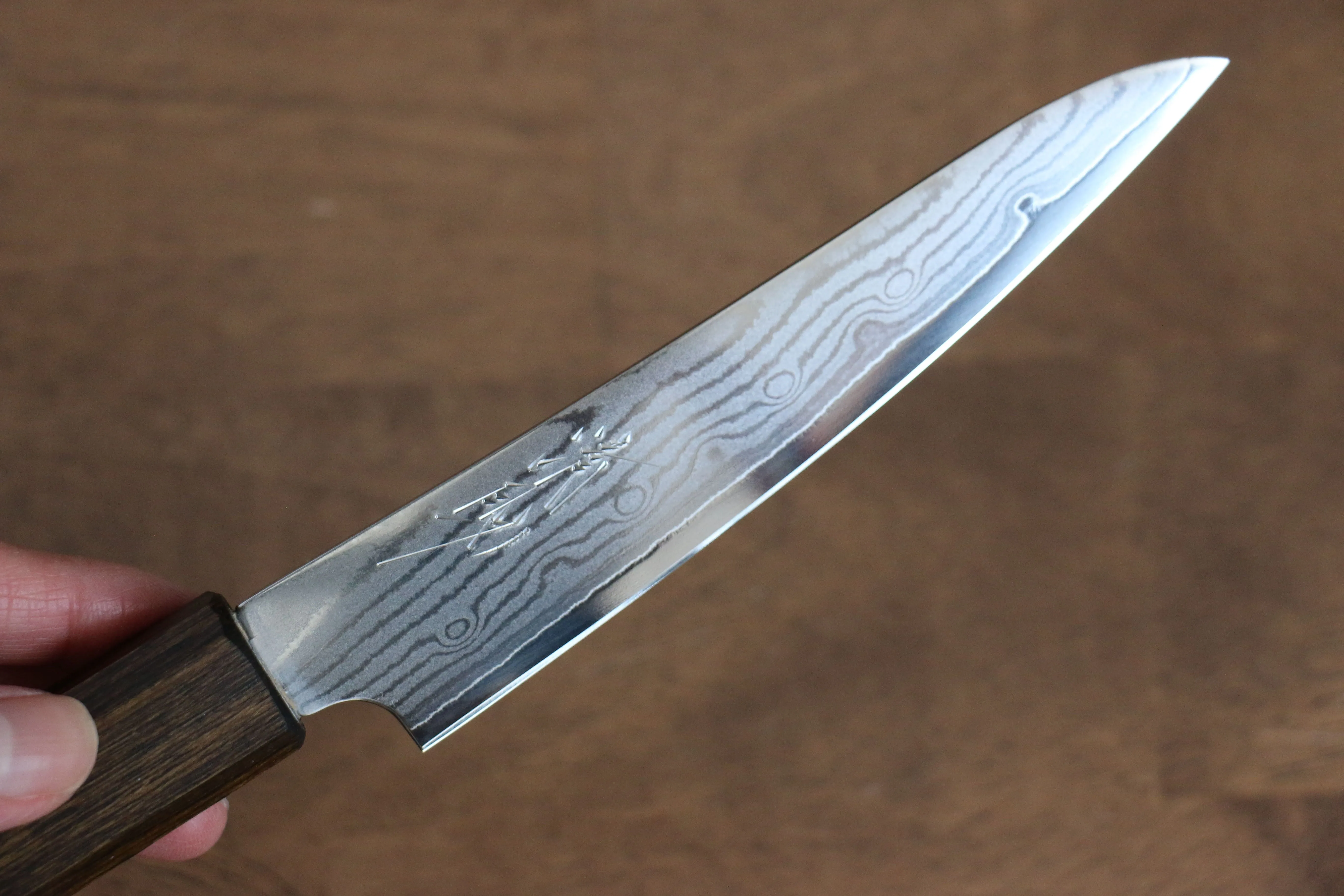 Seisuke VG10 63 Layer Damascus Petty-Utility 130mm Oak Handle