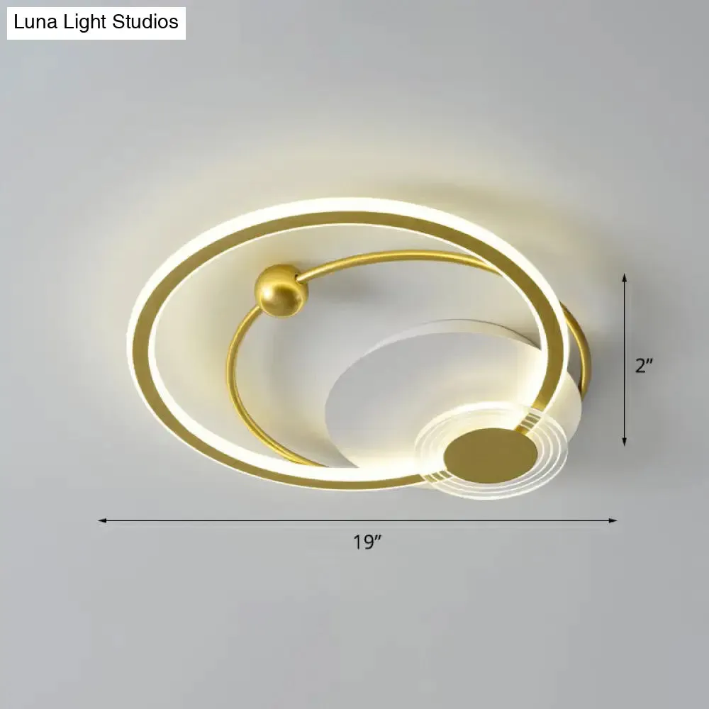 Sleek Acrylic Flush Mount LED Ceiling Light for Bedroom with Loop Design