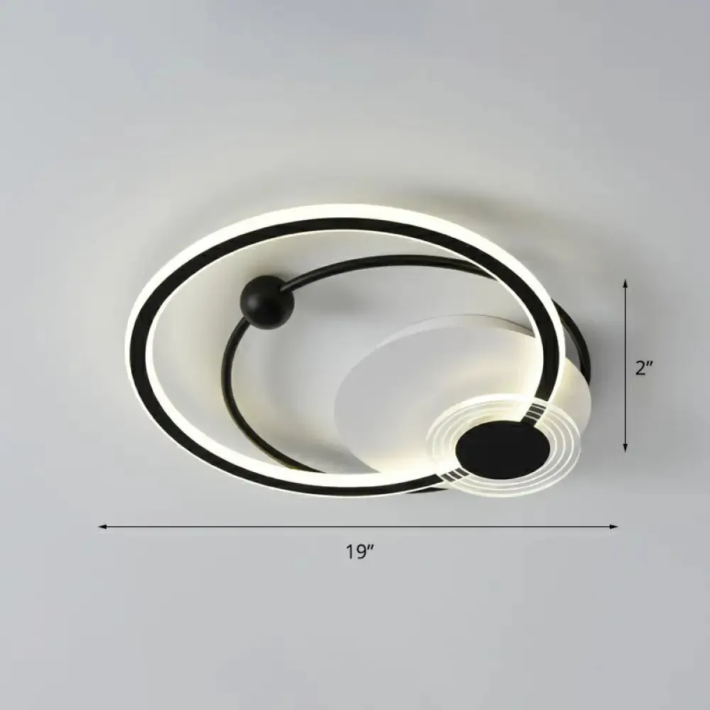 Sleek Acrylic Flush Mount LED Ceiling Light for Bedroom with Loop Design