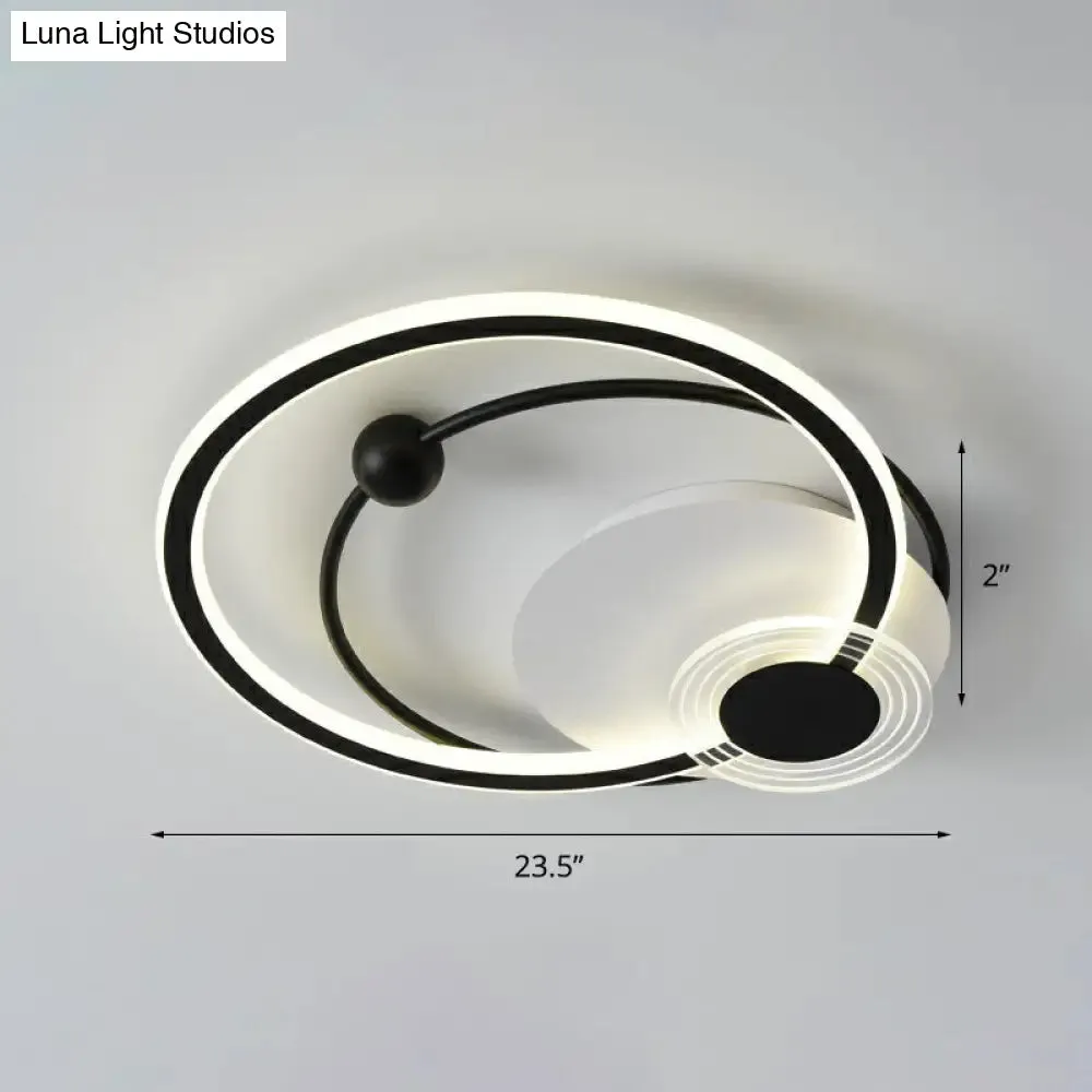 Sleek Acrylic Flush Mount LED Ceiling Light for Bedroom with Loop Design