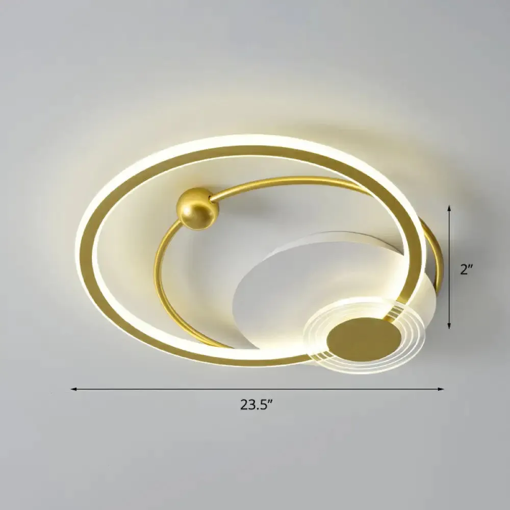 Sleek Acrylic Flush Mount LED Ceiling Light for Bedroom with Loop Design