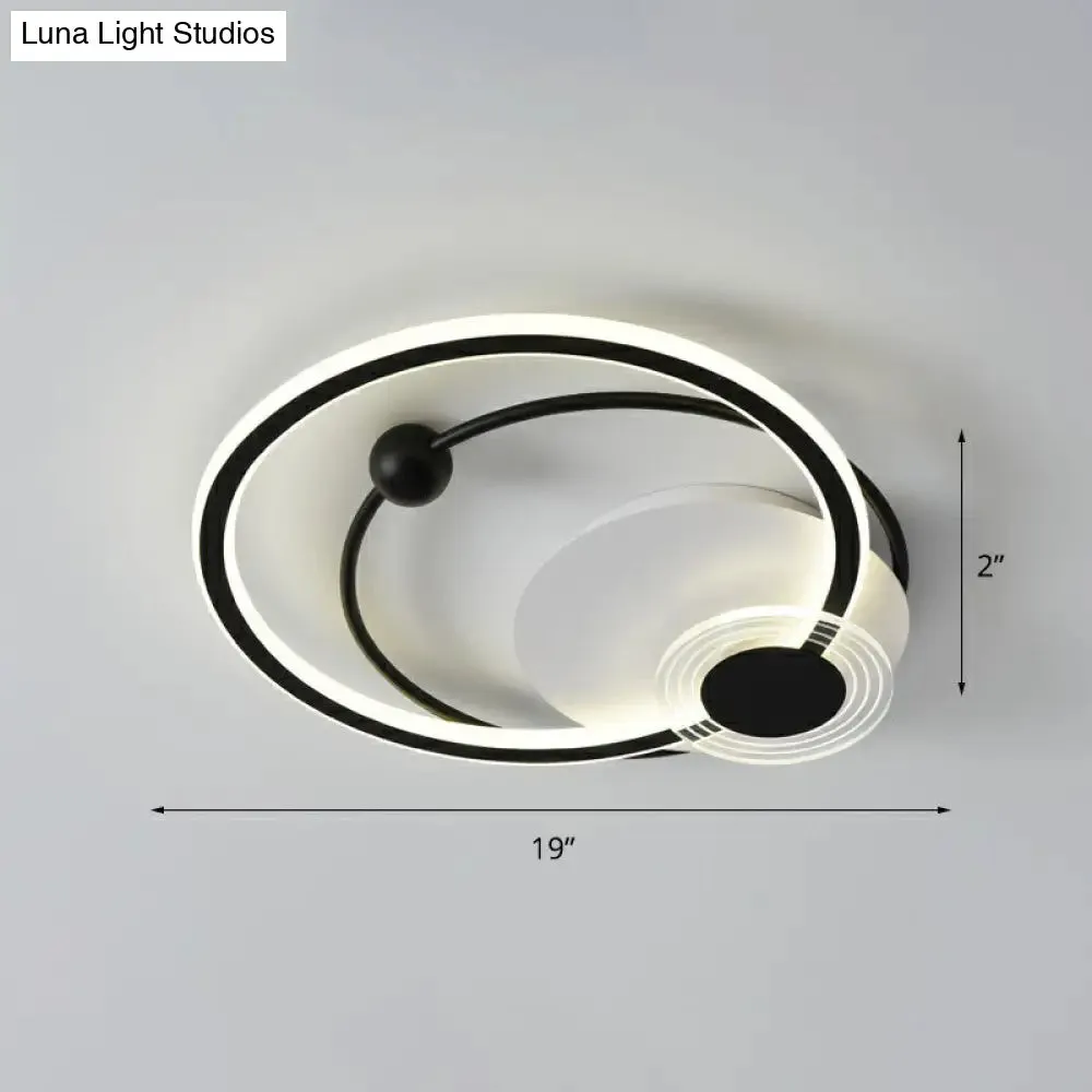 Sleek Acrylic Flush Mount LED Ceiling Light for Bedroom with Loop Design