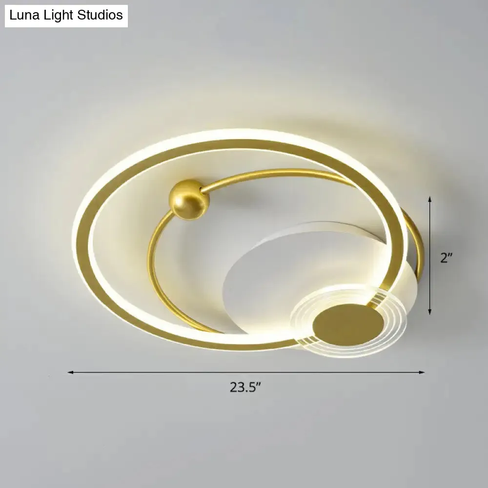 Sleek Acrylic Flush Mount LED Ceiling Light for Bedroom with Loop Design