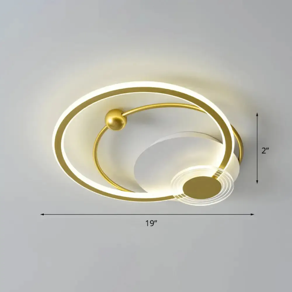 Sleek Acrylic Flush Mount LED Ceiling Light for Bedroom with Loop Design