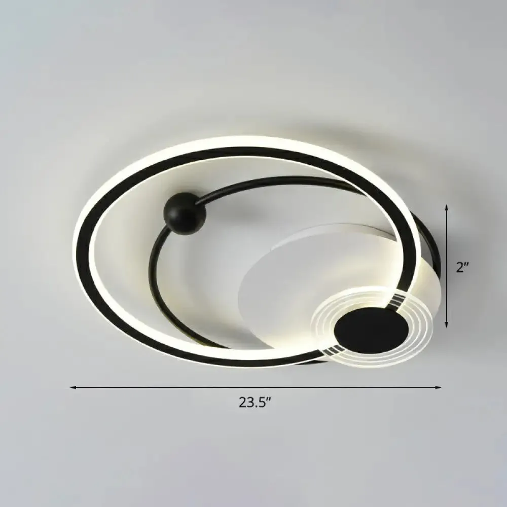 Sleek Acrylic Flush Mount LED Ceiling Light for Bedroom with Loop Design