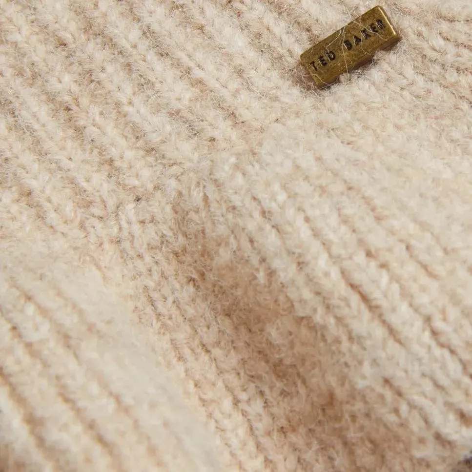 Ted Baker Pipalee Frill Detail Jumper in Camel