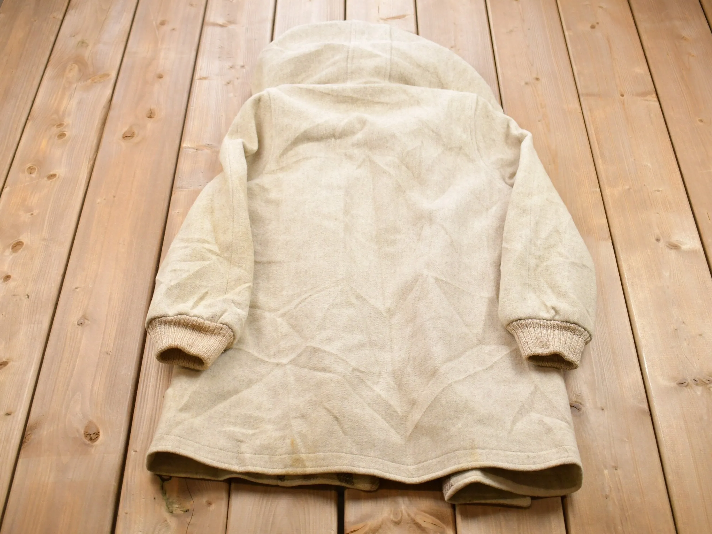 Vintage 1990s 100% Wool Hooded Jacket