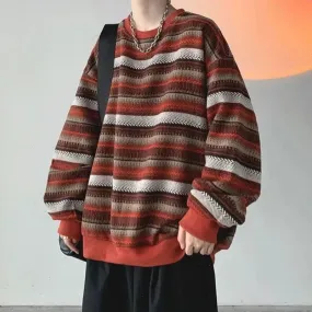 Wiaofellas  -  Man Pullover Harajuku Fashion 90s Vintage Sweatshirts for Men Oversize New In Pastel Color Novelty And Autumn Sweat Shirt Tops S